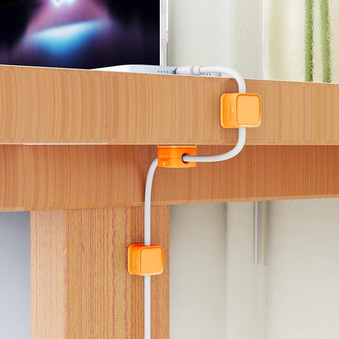smofish Magnetic Cord Organizer Holder, 6 Pack Desk Cable Clips Management - Image 7