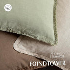 Foindtower Set of 2 Decorative Linen Fringe Throw Pillow Covers Boho Farmhouse - Image 4
