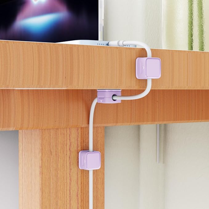 Cord Organizer Holder, 6 Pack Magnetic Desk Cable Clips Management, Hide Phone - Image 7
