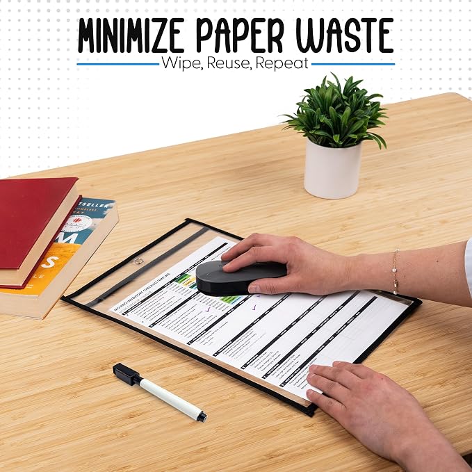 Essex Wares - 25 Pack, Job Ticket Holders, Reusable & Easy Erase Plastic - Image 3
