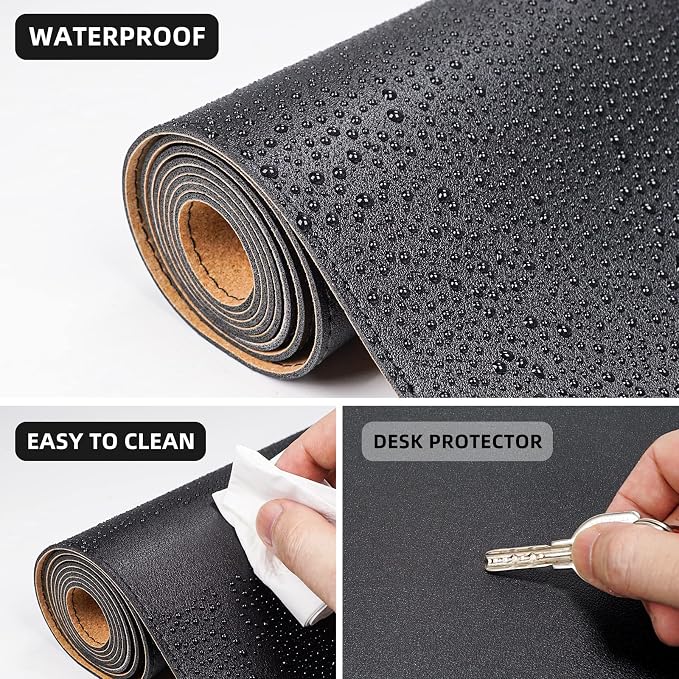 Large Desk Mat 47.2" x 17" Leather Desk Pad Protector - Image 4