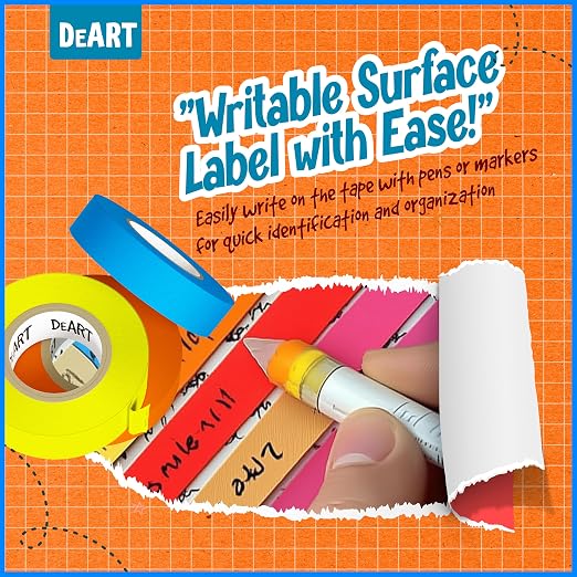 12 Pack Colored Masking Tape, 396 Ft x 0.6 inch Mini Colored Painters Tape - Image 7