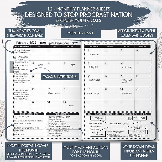 Life & Goal Planner – Undated Daily, Weekly & Monthly Organizer - Image 4