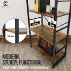 CAPHAUS 5 Tier Bookshelf, 24 Inch Width Free Standing Shelf, Bookcase Shelf - Image 6