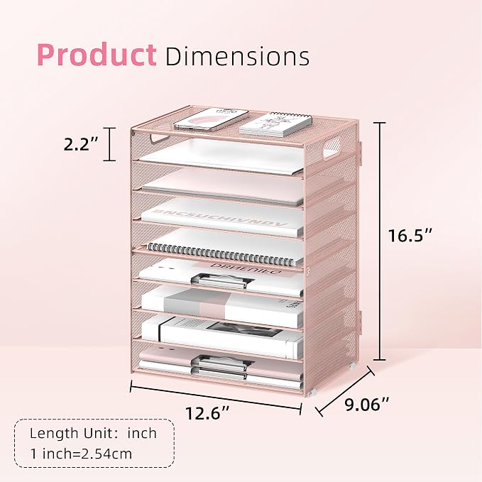 DALTACK 9-Tier Paper Letter Tray Desk Organizer - Image 4
