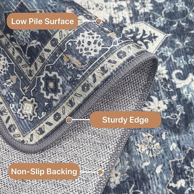 GENIMO 2x5 Runner Rugs for Hallway, Machine Washable Non Slip Vintage Rugs - Image 5