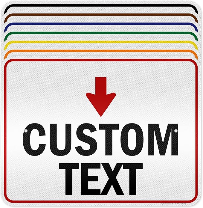 Custom Arrow, Custom Directional Sign, Down Arrow, 18x24 Inches, 3M EGP by MySignCenter