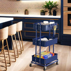 Simple Houseware 3-Tier Heavy Duty Metal Utility Rolling Cart - Image 4