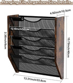 PAG-Mass Wall File Organizer, 5 Tier Mesh Mail Organizer Wall Mounted, Hanging - Image 7
