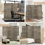 HOMCOM 6 Panel Room Divider, Hand-Woven Freestanding Wall Partition - Image 6