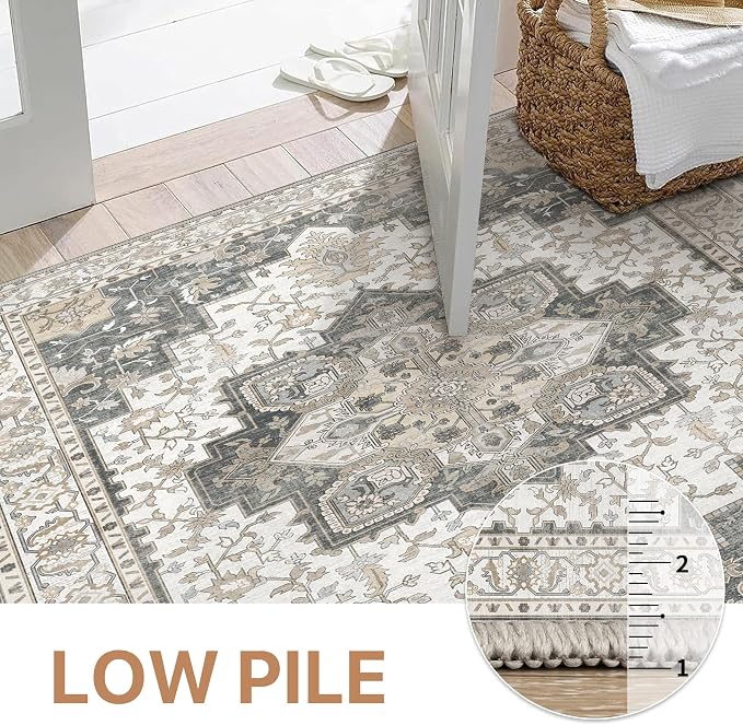 GENIMO 2'6"x6 Runner Rugs for Hallway, Machine Washable Non Slip Vintage Rugs - Image 5