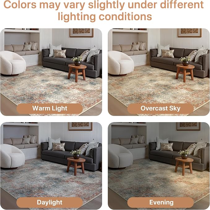GENIMO Washable Area Rugs for Living Room, 6x9 Modern Non Slip Rugs, Low Pile - Image 5