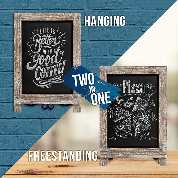 HBCY Creations Rustic Wooden Tabletop Chalkboard - Image 4