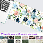 Pink Blue Floral Desk Mat Mousepad Cute Flowers Mouse Pad Gaming XL Large - Image 7