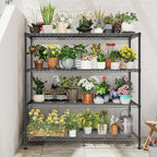 45 "W Metal Shelving Unit 4 Tier Storage Shelves Adjustable Wire Shelving Metal - Image 9
