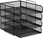 Mind Reader Stackable Paper Tray, Desktop Organizer, File Storage, Metal Mesh - Image 7