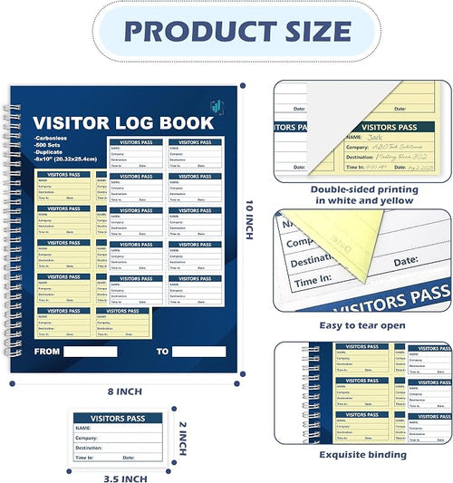 1 Pack of 500 Visitor Badges Registry Log - Image 2