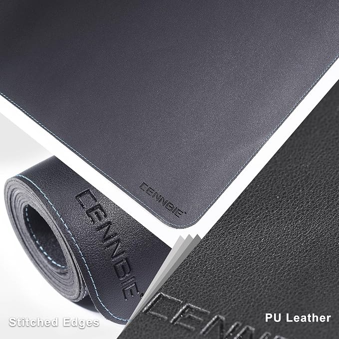 CENNBIE Leather Desk Mat Protector, 74.8" x 16" Extra Large Leather Office Desk - Image 3
