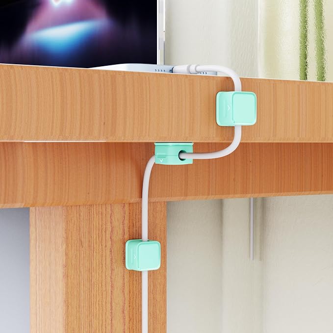 Cord Organizer Holder, 6 Pack Magnetic Desk Cable Clips Management, Hide Phone - Image 7