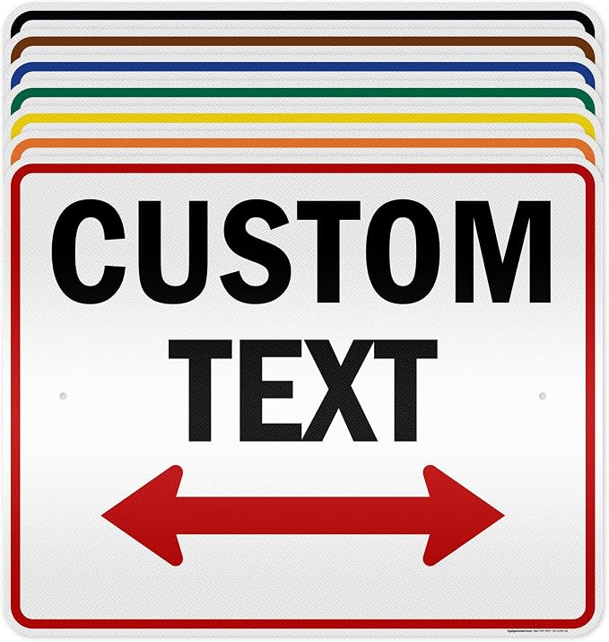 Custom Arrow, Custom Directional Sign, Two Way Arrow, 24x30 Inches, 3M EGP by MySignCenter