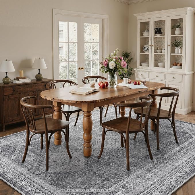 GENIMO 6x9 Area Rugs for Living Room, Machine Washable Non Slip Rugs, Low Pile - Image 4
