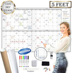 Large Dry Erase Wall Calendar 60" x 38" by JJPRO
