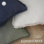 Foindtower Set of 2 Decorative Linen Fringe Throw Pillow Covers Boho Farmhouse - Image 4