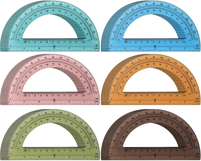 Sayglossy 36 Pcs of Colorful Plastic Protractors 180 Degrees 6 Inches by Sayglossy