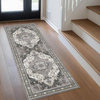 GENIMO 2X7 Hallway Runner Rug, Machine Washable Non Slip Vintage Floral - Image 2