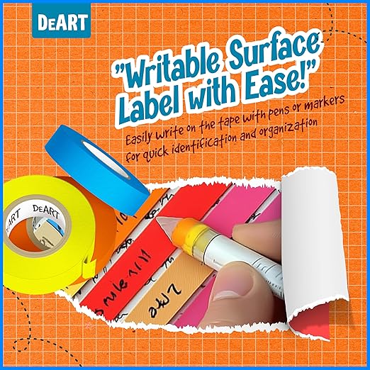 Colored Masking Tape 12 Pack 1 inch Color Painters Tape - Image 6
