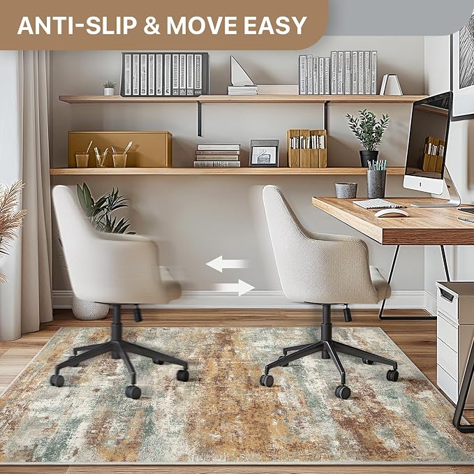 Office Chair Mat for Hardwood Tile Floor, Abstract 48"X 60" Desk Mats for - Image 4