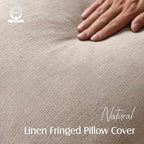 Foindtower Set of 2 Decorative Linen Fringe Lumbar Throw Pillow Covers - Image 2