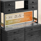 EnHomee Black Dresser with Multiple Fabric Drawers, Dresser - Image 6