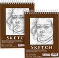 U.S. Art Supply 9”x12 Premium Heavy-Weight Paper Spiral Bound Sketch Book: 90 by USArtSupply