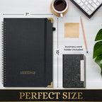 Meeting Notebook Set for Work – 3 Piece PU Leather Business Notebook - Image 3