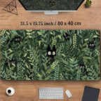 Cute Anime Cats Desk Mat Green Leaves Kawaii Mousepad XXL Extended Large Gaming - Image 3