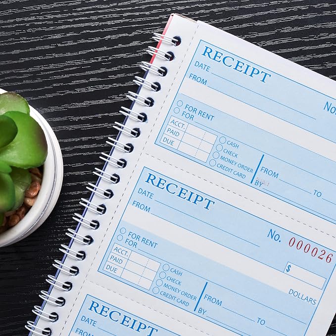 2 Packs Receipt Book with Carbon Copies, Money and Rent Receipt Book, 3-Part - Image 5