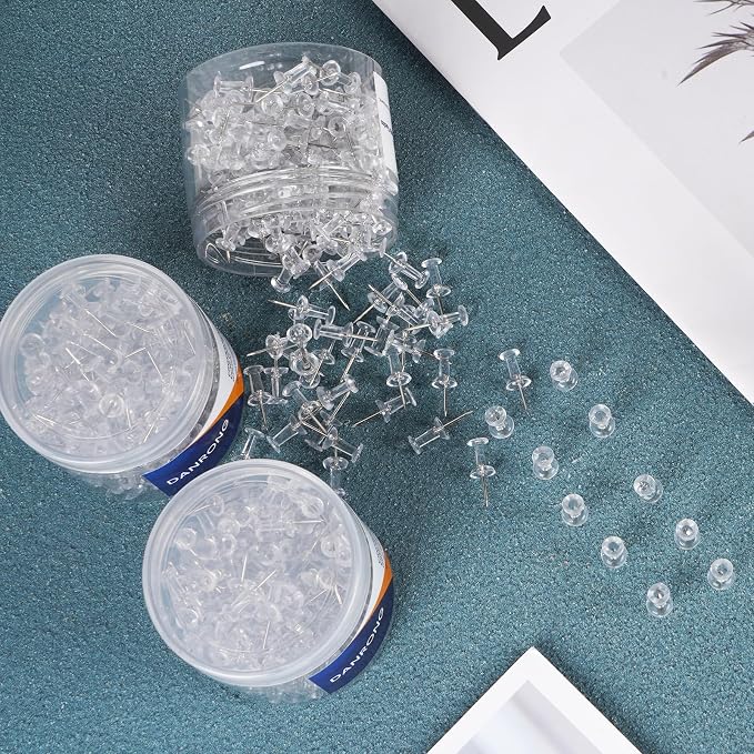 DANRONG 1600 PCS Clear Push Pins, Standard Thumb Tacks - Image 6