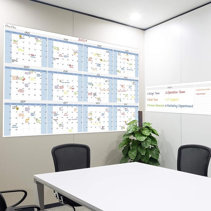 CLEVER CLEAN Large Dry Erase Wall Calendar 5 Feet- 48"x60" 2026 Undated Yearly - Image 6