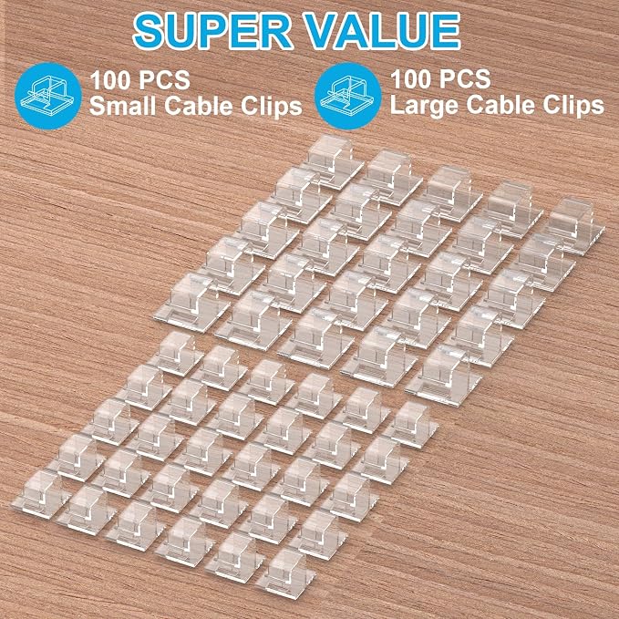 TidyHelper 200 PCS Christmas Light Clips, Adhesive Hooks - Image 2