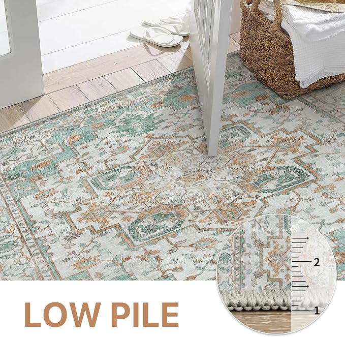 GENIMO 2x4 Runner Rugs for Hallway, Machine Washable Non Slip Vintage Rugs - Image 4