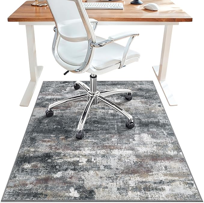 Office Chair Mat for Hardwood Tile Floor, Abstract 48"X 60" Desk Mats for by BESBLEE
