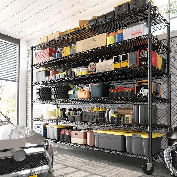 REIBII 82.6" H*60''W*17.7" D Steel Heavy Duty Wire Shelving - Image 2