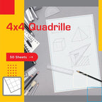 Graph Paper Pad, 50 Sheets, Double Sided, 4x4 Blue Quad Rule, Easy Tear Sheets - Image 3