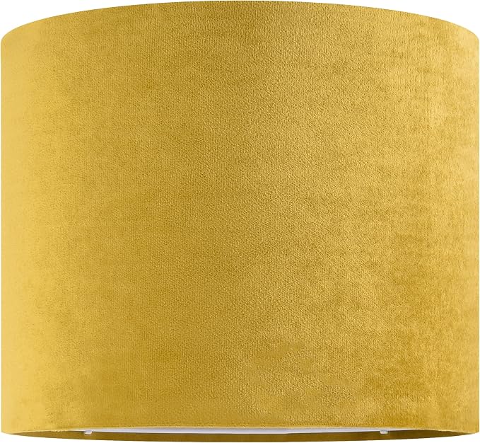 Yellow Velvet Drum Lamp Shade Medium Lampshade 13``Top×13``Bottom×10``High - Image 5