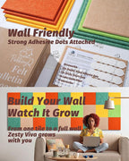 Felt Wall Tiles Bulletin Boards, Colorful Square Modular Design, Removable Cork - Image 7