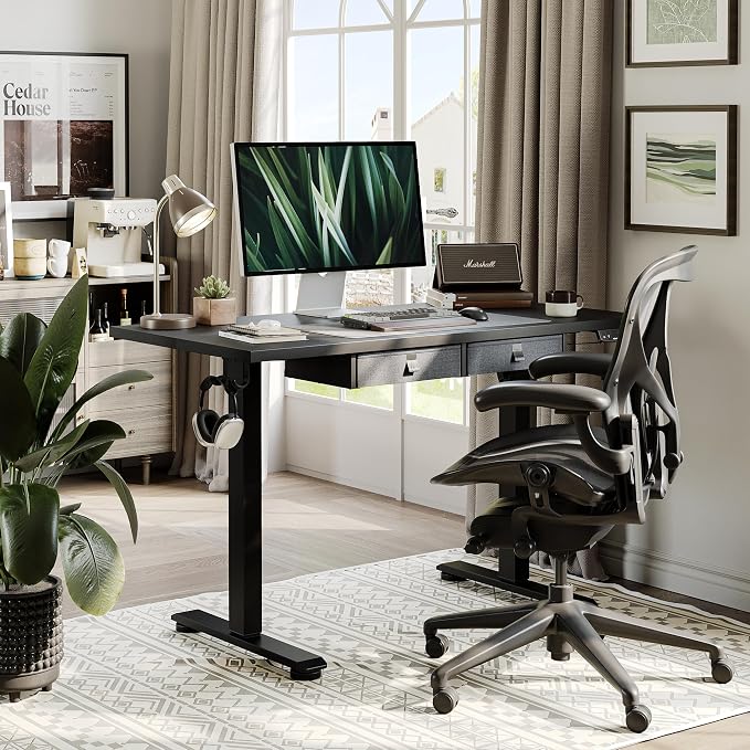 Agilestic Standing Desk with 2 Drawers, Adjustable Height Electric Desk with - Image 2