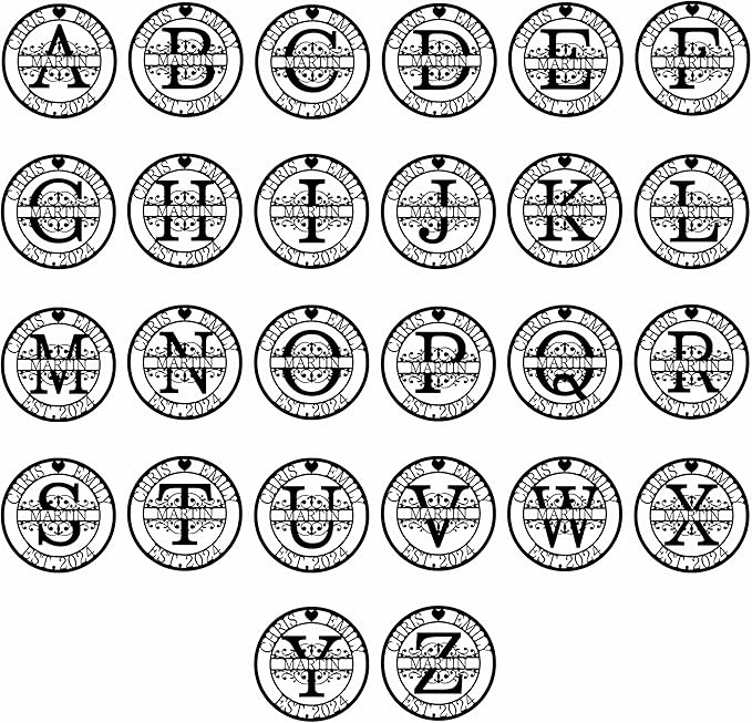 Personalized Metal Name Signs, Split Letter Monogram Wall Decor, Custom Last - Image 4