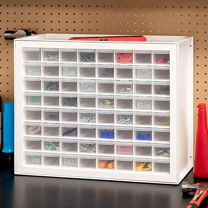 IRIS USA Bead Organizer Storage Bin Drawer Cabinet, 64-Drawer Plastic - Image 2