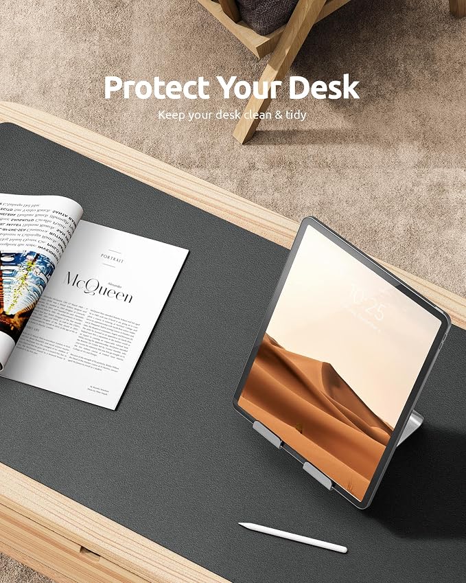 YSAGi Leather Desk Protector, Office Mat, Large Mouse Mat, Non-Slip PU Leather - Image 6
